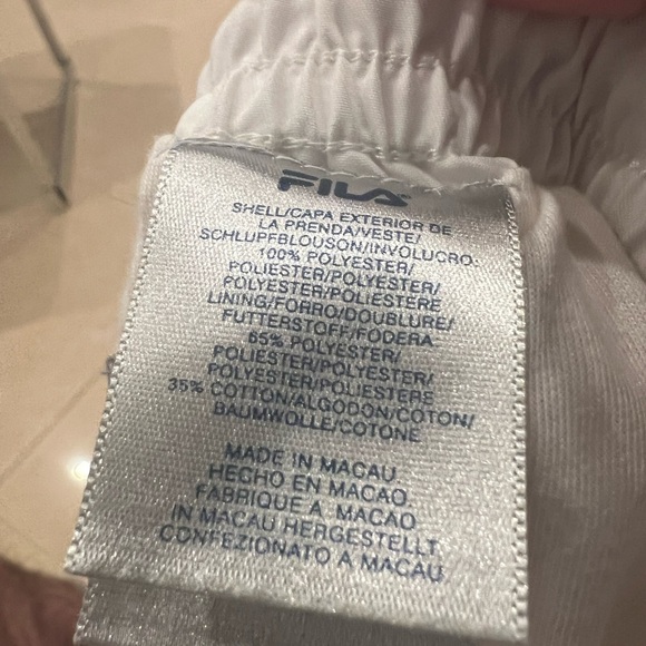 Fila Men’ White Short Men Elasticized Waist Drawstring. Size : Medium - Picture 6 of 7